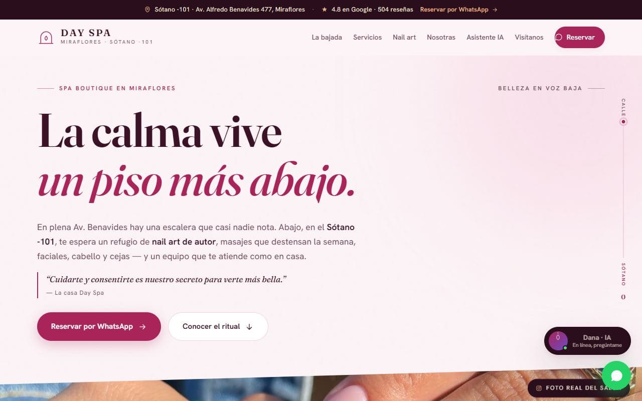 Portada del estudio propio para Day Spa