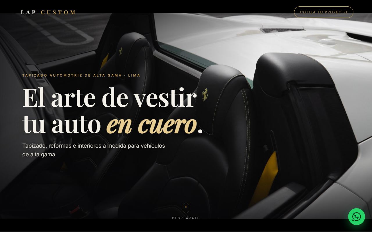 Portada del sitio de LapCustom