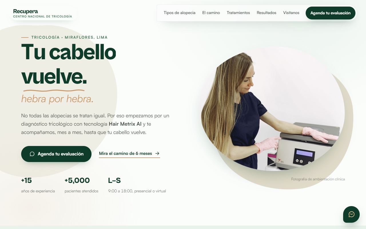 Portada del sitio de Recupera
