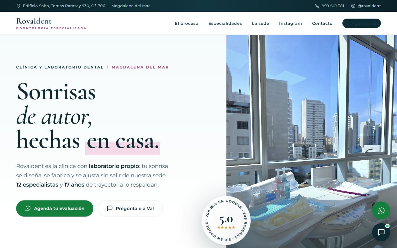 Portada del sitio de Rovaldent