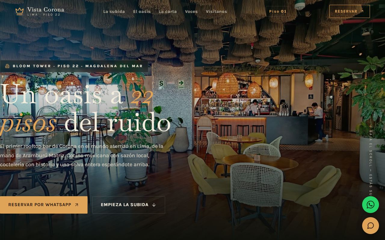 Portada del sitio de Vista Corona Lima